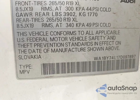 2007 Audi Q7 3.6 Premium из США, поврежденный, VIN WA1BY74L17D097897